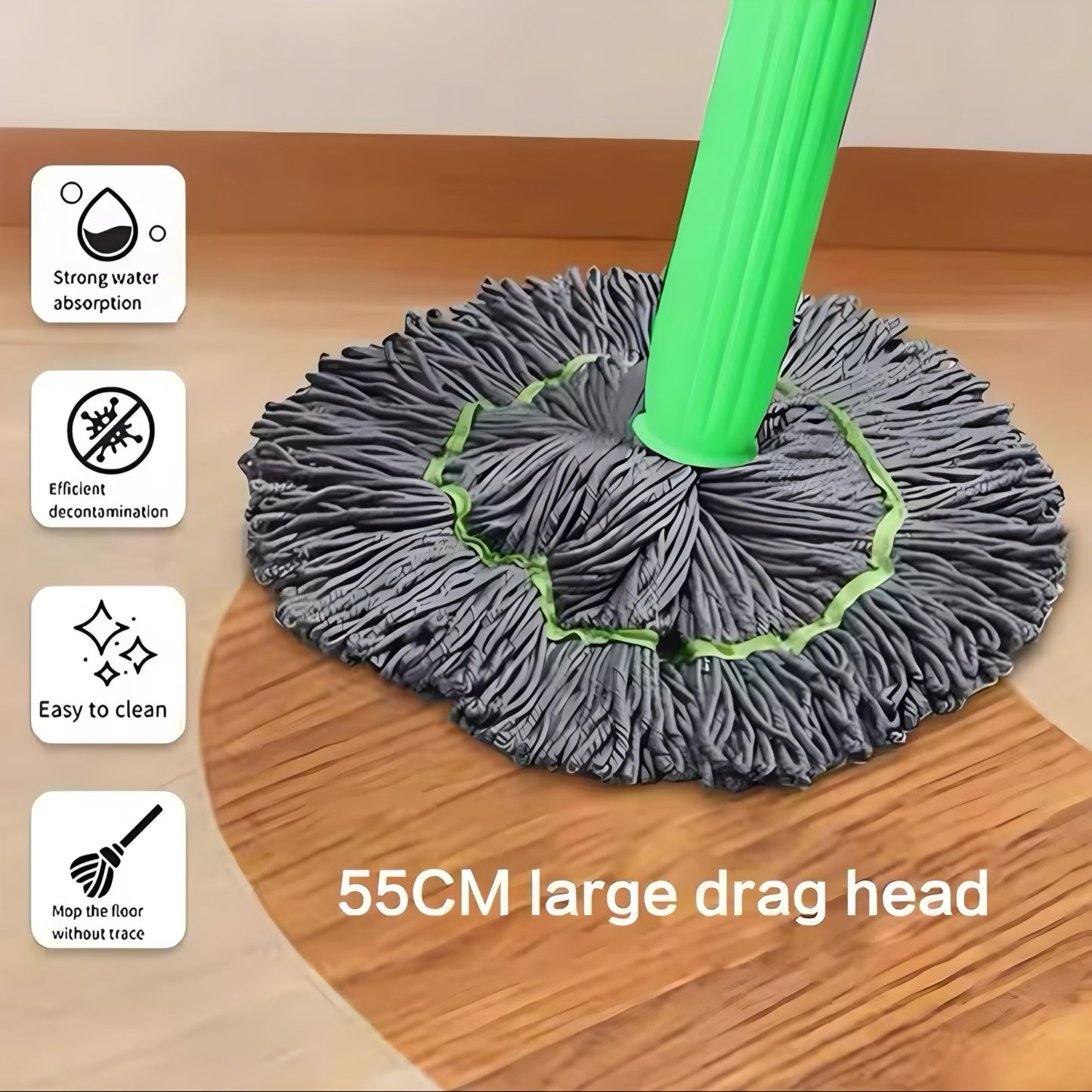 Bamboo Fiber Self-Twisting Rotating Mop
