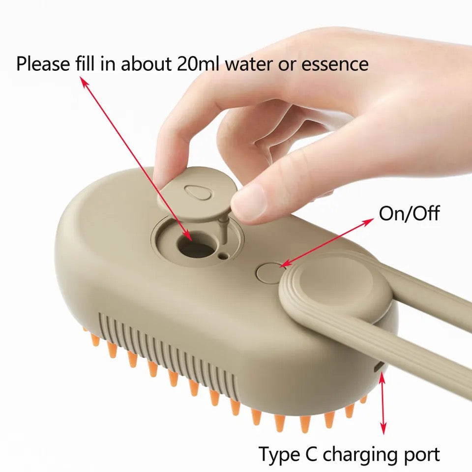 Steam Brush-Comb for Cats